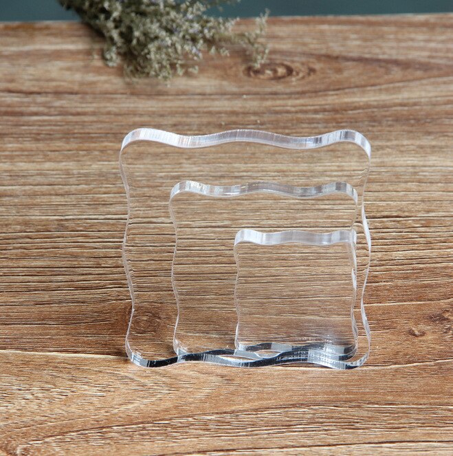 Kristallen stempel handvat zegel stempel accessoires groot transparant acryl bord werk met siliconen stempels en stempelkussen