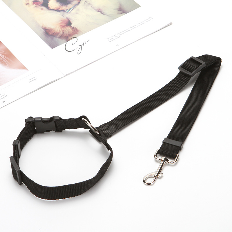 2-In-1 Huisdier Hond Kat Autogordel Clip Voor Auto Lead Leash Back Seat Veiligheid Belt verstelbare Harnas Voor Hond Kraag Hond Accessoires: black