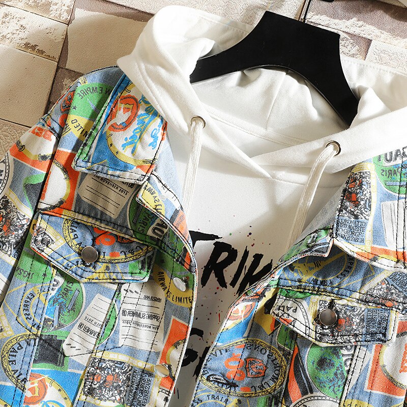 Japan Style Spring Autumn Men's Denim Jacket Casual Bomber Punk Rock Streetwear Clothes