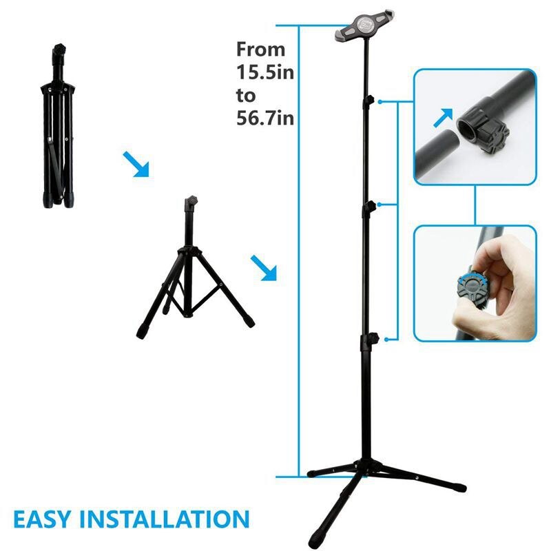 Pour iPad et tablette support de trépied, universel réglable 360 rotatif trépied support de tablette pour iPad Mini, iPad Air, iPad 1,2,3,4, S