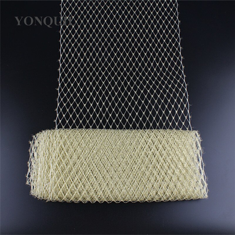 Velo de rejilla disponible en colores dorado y plateado, 9 "(23CM), red brillante para sombrero de boda, accesorios para el cabello DIY, 10 yardas/lote