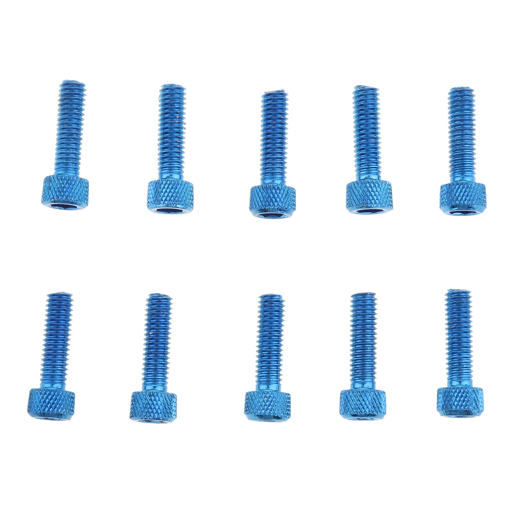 10pcs M6 Aluminum Hex Bolt Socket Cap Screws Head Blue M6 x 20mm
