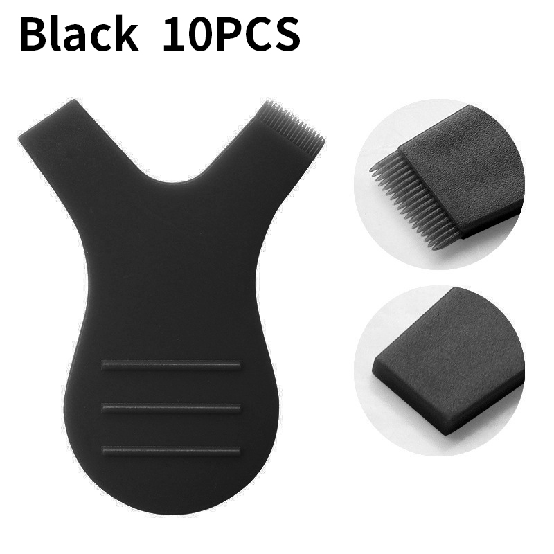 10 Uds. Cepillo de pestañas en forma de Y, suministros para extensiones de pestañas permanentes, peine limpio de plástico reutilizable, herramientas de elevación de pestañas injertadas, cepillo de extensión: Rojo