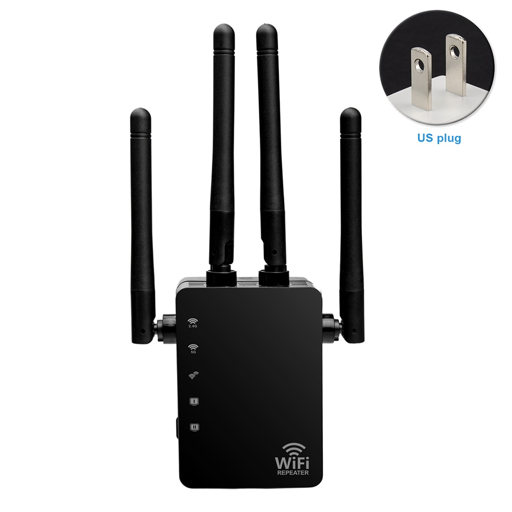 1200Mbps repetidor portátil WIFI Router 2,4 GHz 5GHz extensor de rango de banda Dual inteligente inalámbrico amplificador casa Oficina red