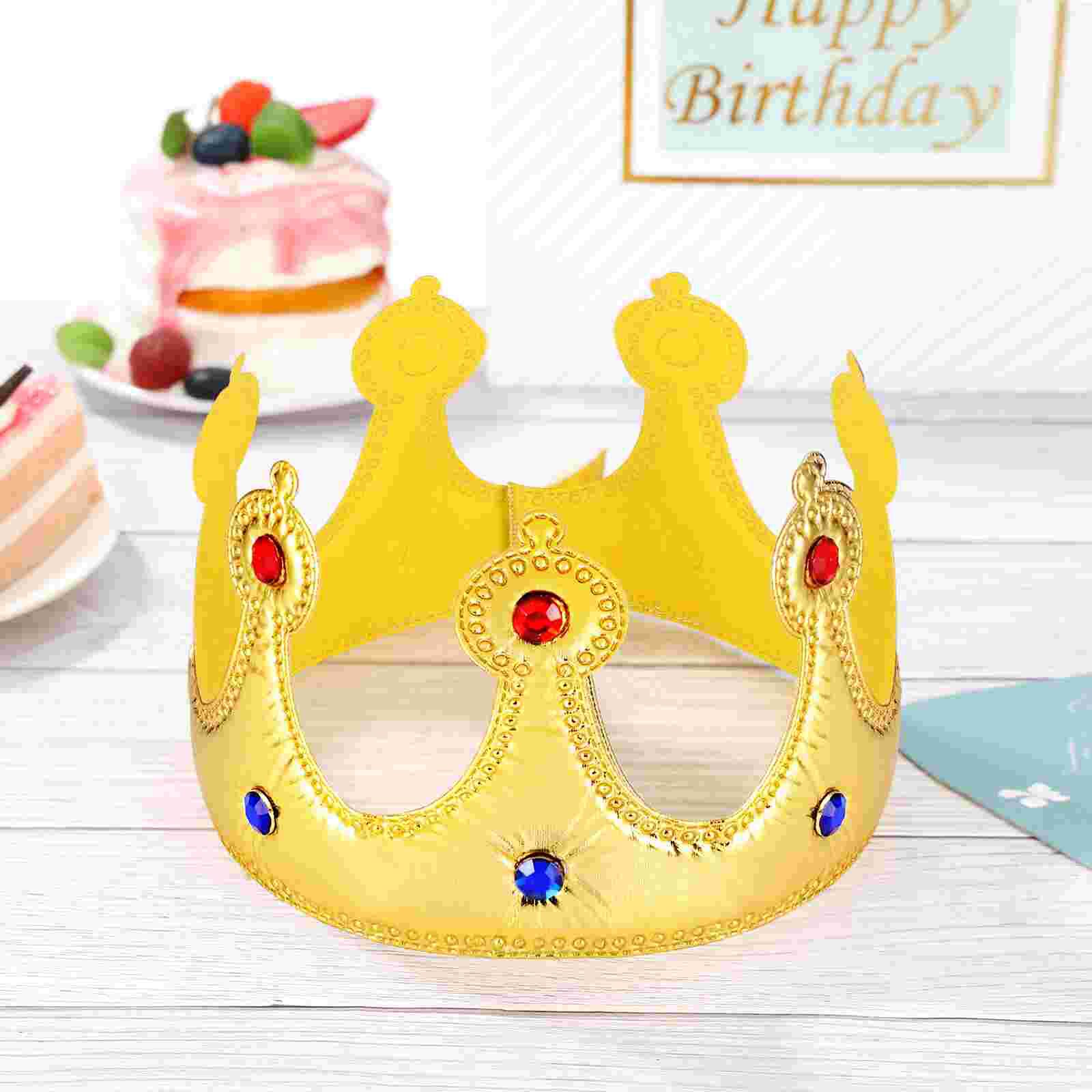 Stobok Verjaardag Kroon Hoed Kinderen En Volwassen Partij Hoed Party Crown Hoed Voor Verjaardag Baby Shower (Golden)