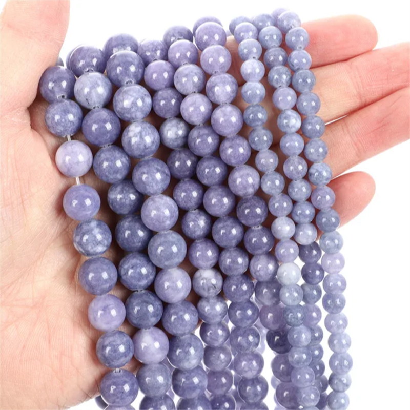 Natural Stone Beads Lavender jade beads For Jewelry Making DIY Bracelet 4 6 8 10mm