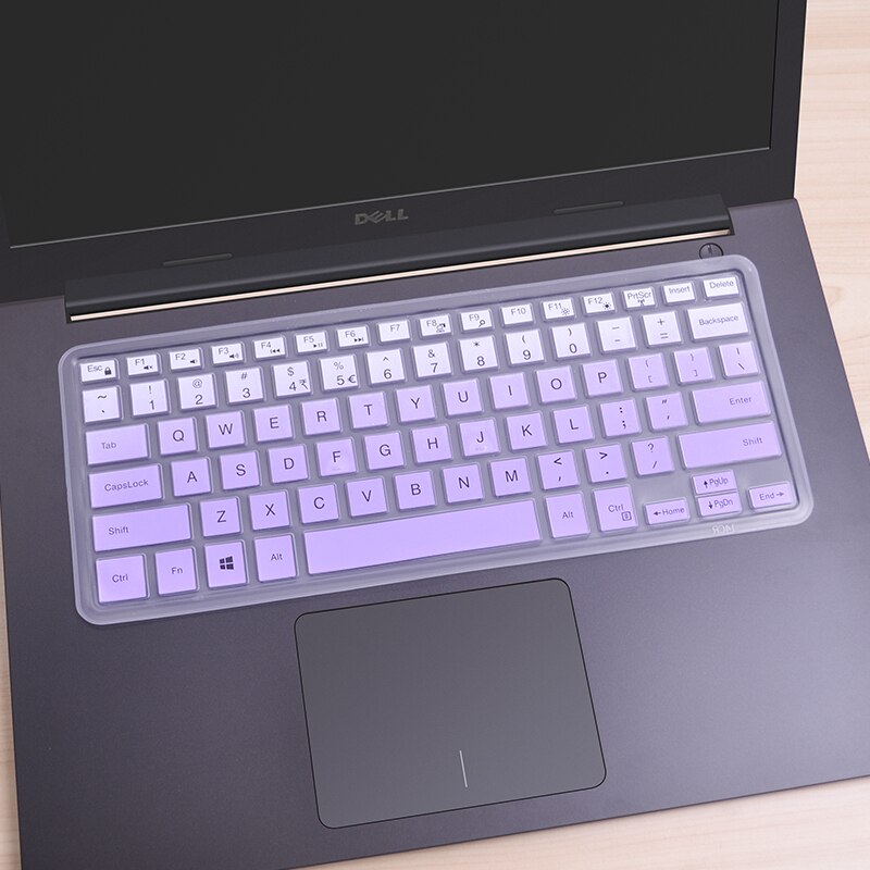 For DELL Inspiron 14 7000 7460 7472 7447 7437 3442 3443 5447 7570 14 inch Silicone laptop keyboard Protector skin: fadepurple