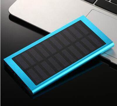 10000mah slim power bank solar powerbank 10000 mah charger portable phone powerbank for cellphone battery bank: Blue