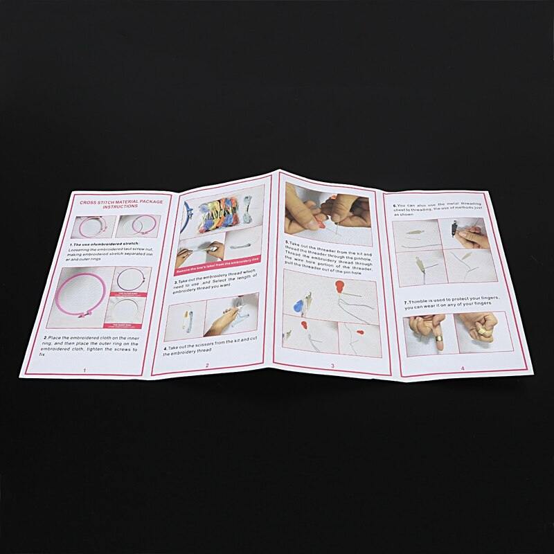 Full range of embroidery starter kit Cross stitch kit includes 5 plastic embroidery hoops, 36 color lines +50 accessories +1 Eng