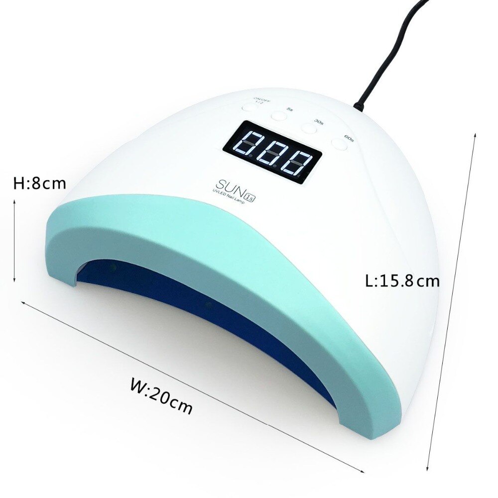 Uv Lamp Zon Een 48W Nagel Droger Gel Polish Curing Met Bodem 30 S/60 S/99 S Timer Lcd Display Sneldrogend Gel Polish Lamp