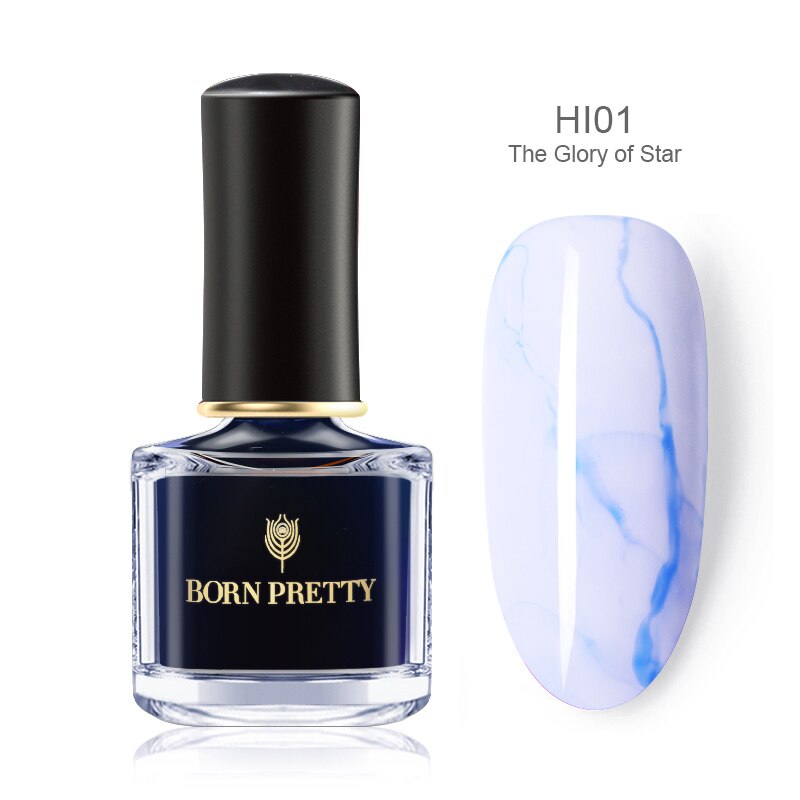 GEBOREN PRETTY 6ml Nagellak Aquarel Inkt Vernis Gradiënt Nail Kleurrijke Blauw Paars Nail Art Polish: BP-HI01