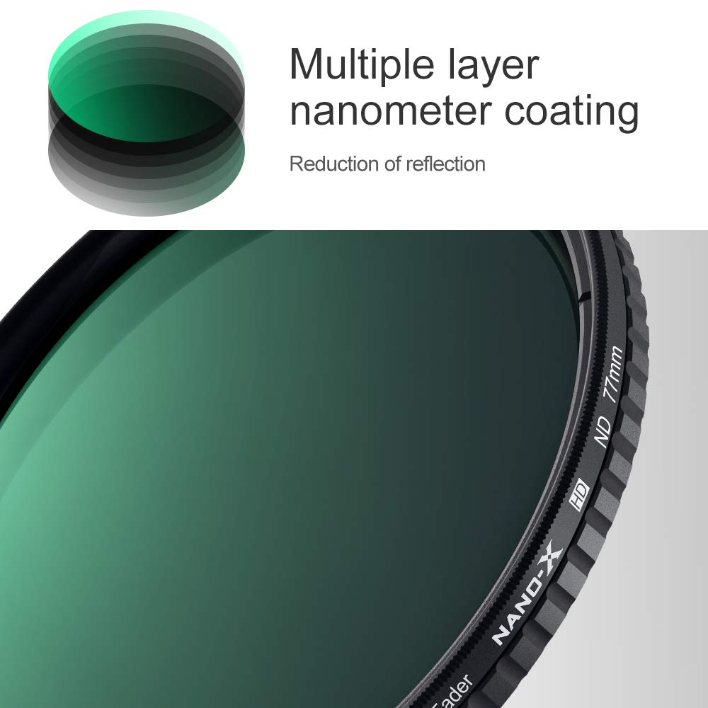 K &amp; F Concept ND8-ND128 – filtre ND Variable sans point X, filtre de densité neutre, 52mm 58mm 62mm 67mm 72mm 77mm 82mm