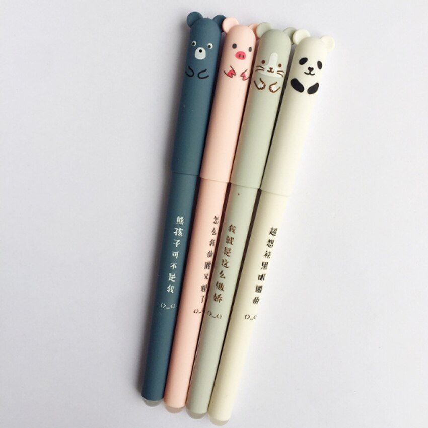 4 Stks/partij Leuke Piggy Panda Neutrale Borstel Gel Inkt Pen Relatiegeschenk School Office Supply