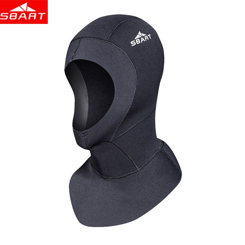 SBART-gorros de neopreno de camuflaje para hombre y mujer, 3MM, capucha de neopreno para mantener el calor, con hombro, para surf, buceo, accesorios: M0300-Black / M