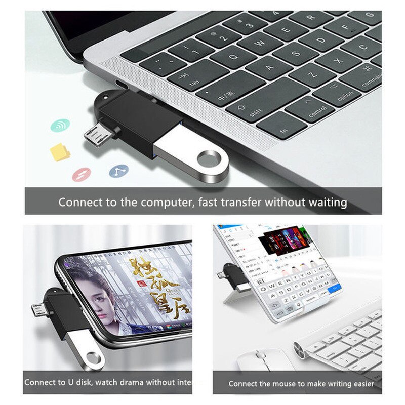 Otg Typ C Adapter 2 in 1 Otg Mikro Usb Konverter Usb C 3,0 Blitz Disk Maus Stecker Für Smartphone Android Usb Stecker