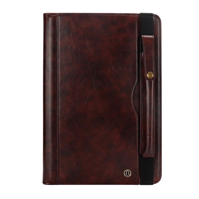 Étui pour samsung Galaxy Tab S4 10.5 SM-T830 T835 T837 en cuir PU avec tablette antichoc porte-crayons + Film + stylo: Marron