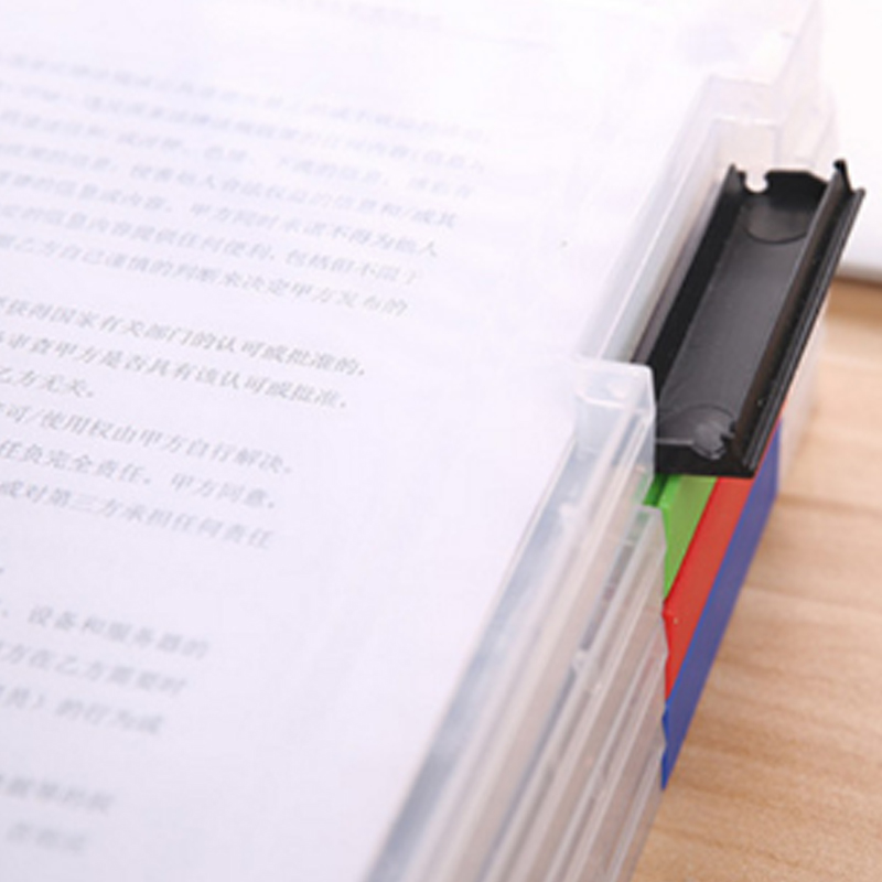 1PC Portable Waterproof File Box Student Folder Plastic Induction box A4 Sorting And sorting Transparent file Storage Box Office