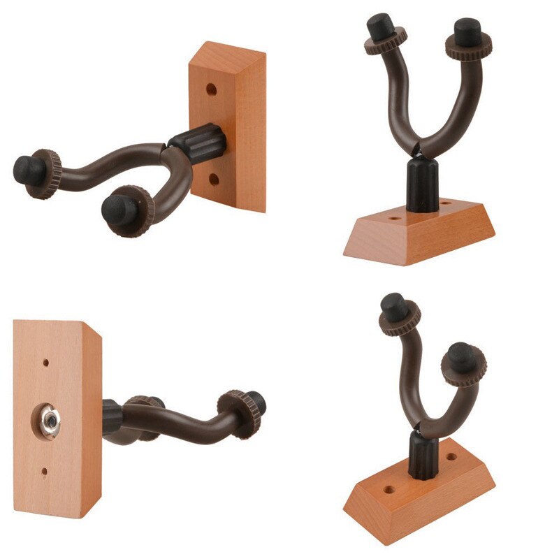 Wall Mount Ukulele Gitaar Hanger Haak Klassieke Ukulele Luit Houder Keeper Auto Grip Systeem Rubber Kussen Houten Basis
