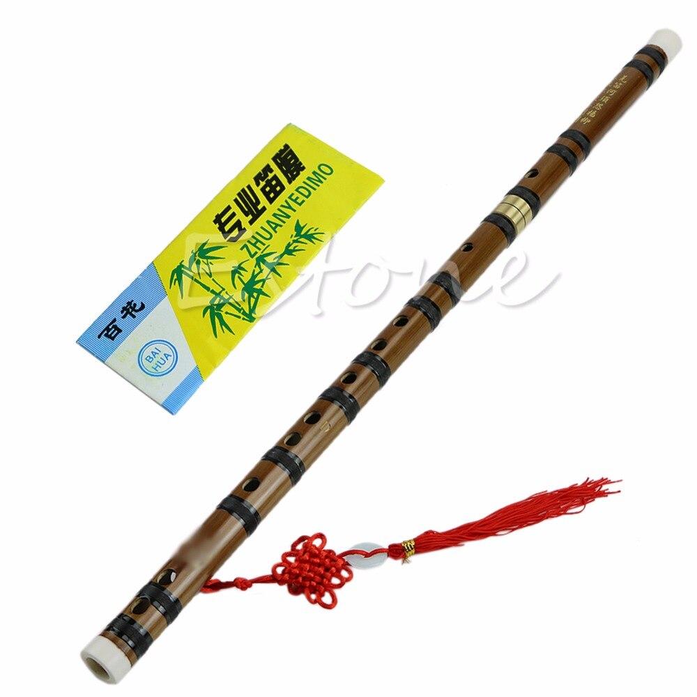 Chinesisches traditionelles musikinstrument handgefertigte bambusflöte in d-tonart