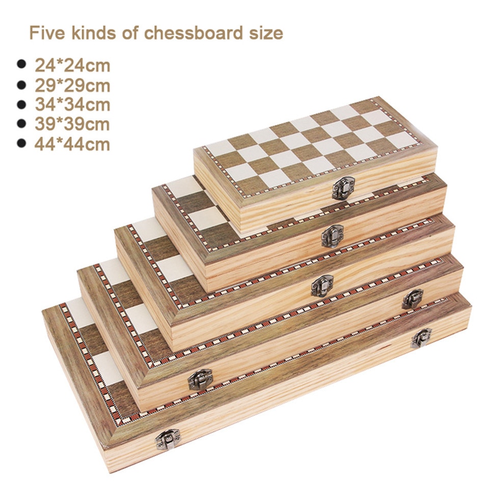 3 in 1 Foldable Wooden Chess Board Set Travel Games Chess Backgammon Checkers Toy Chessmen Entertainment Game Board Toys I1