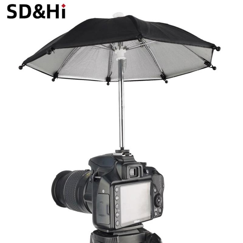 1PC Schwarz Dslr Kamera Regenschirm Sonnenschirm Regnerischen Halter Für Allgemeine Kamera Foto Kamera Regenschirm Zubehör
