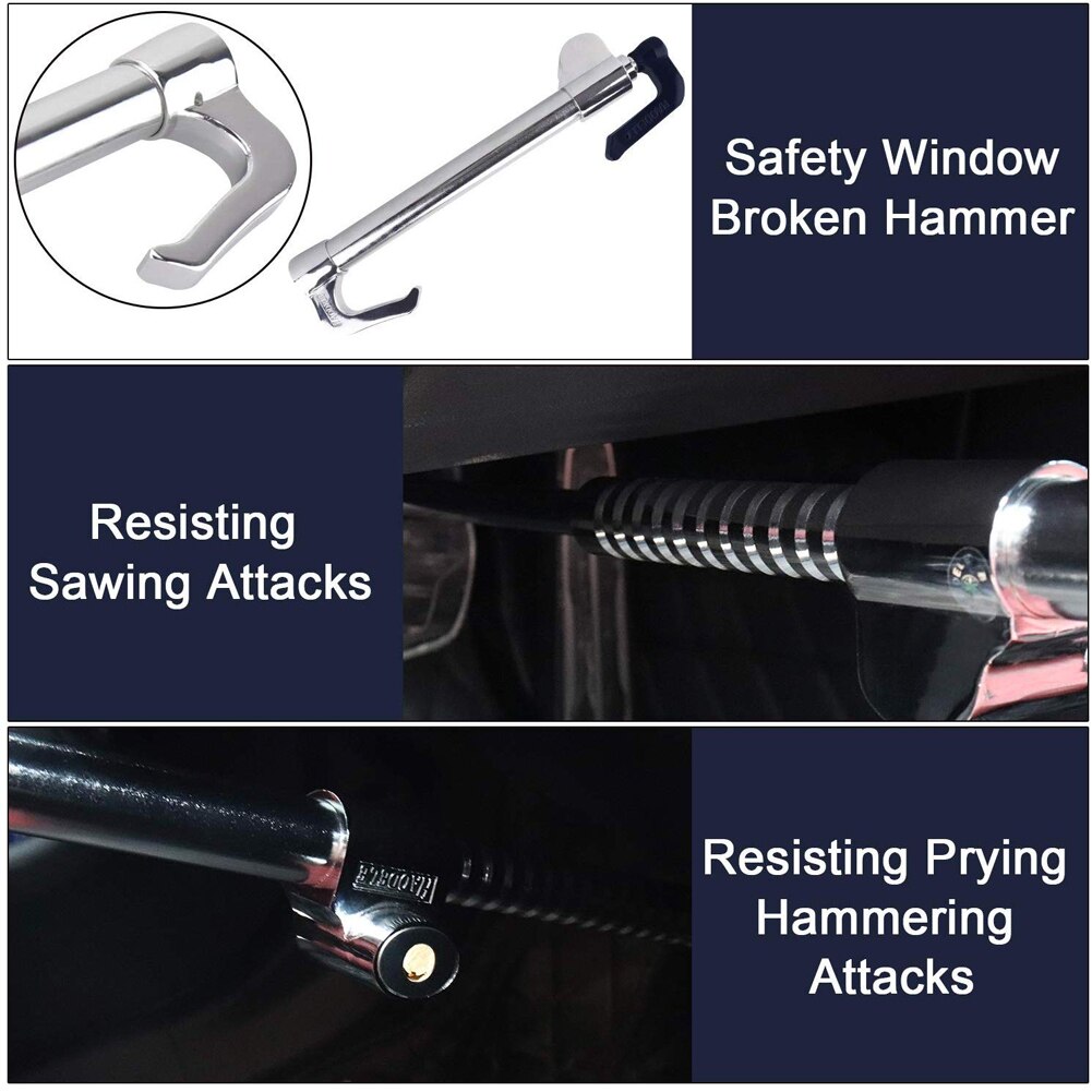 Steering Wheel Lock Car Universal Steel Anti Theft Prevent Cutting Protection Clutch Heavy Duty Truck Anti-Corrosion Retractable