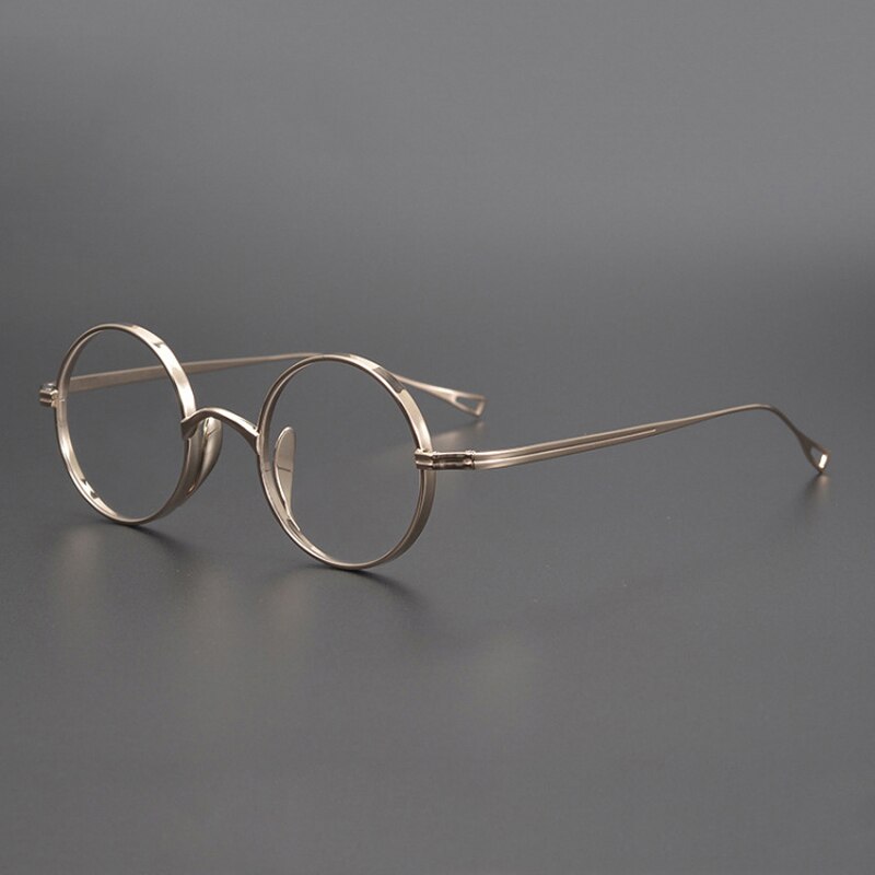 Japan Handgemaakte Pure Titanium Mannen Retro Ronde Frame Bril Hoge Graden Optische Brillenglazen Vrouwen Bijziendheid Brillen