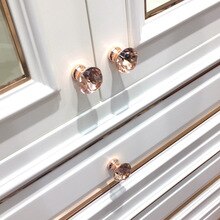 Pomo para cajón de puerta, pomos de cristal con de forma de diamante para muebles de cocina, tiradores de cajón de armario, Hardware