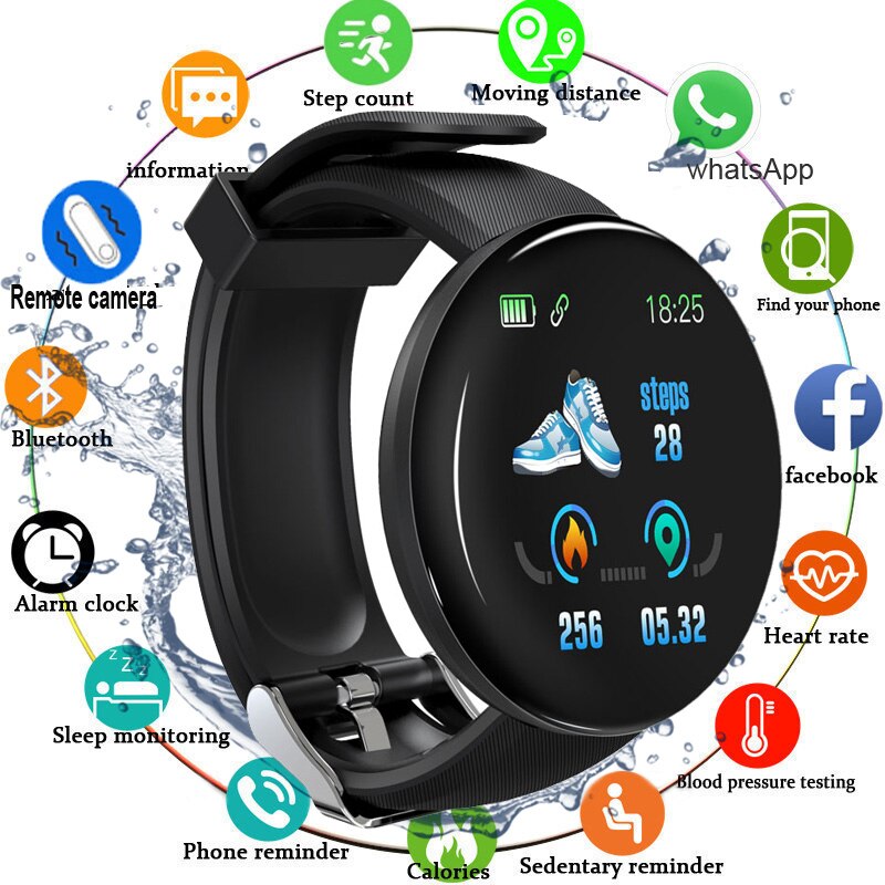 Herenhorloges sportklok dames smartwatch bloeddruk hartslagmeter waterdicht smartwatch horloge voor android ios