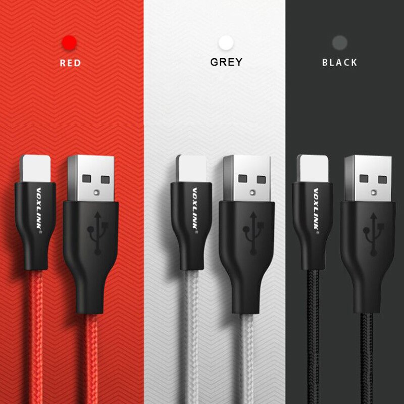 VOXLINK nylonowy kabel USB pleciony dla iphone X XS XR szybka synchronizacja ładowania kabel USB robić transmisji danych dla iphone xs max 8 8plus 7 6 6s ipad mini