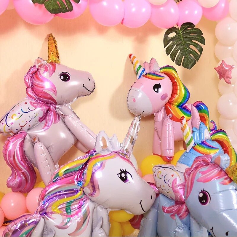 Baby Shower 3D Giant Unicorn Balloon Inflatable Rainbow Horse Balloons Kid Toy Unicorn Birthday Party Decoration Ballon Supplies