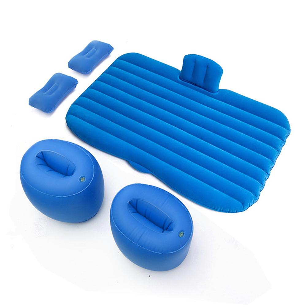 Car Inflatable Bed SUV Car Mattress Rear Row Car Travel Sleeping Pad Off-road Air Bed Camping Mat Air Mattress&Two Air Pillows: Blue
