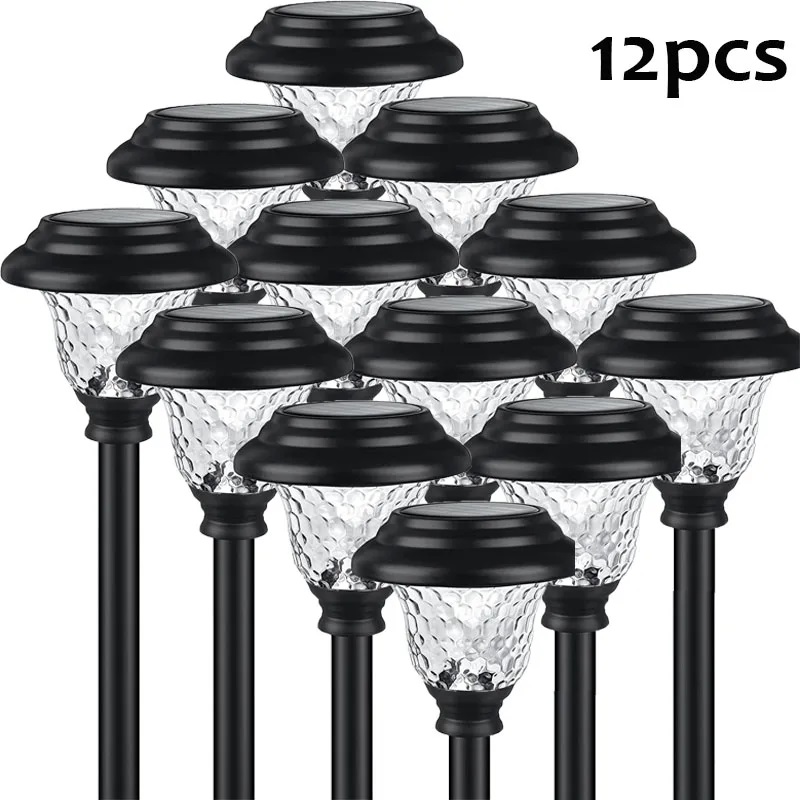 Solar Pathway Lights Outdoor Waterproof Garden Decor Lawn Lamp For Yard Walkway Patio Balcony: Red