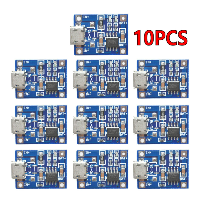 10 stücke 5V 1A 18650 TP4056 Lithium-Batterie Ladegerät Modul Lade Board Mit Schutz Dual Funktionen 1A Li-Ion