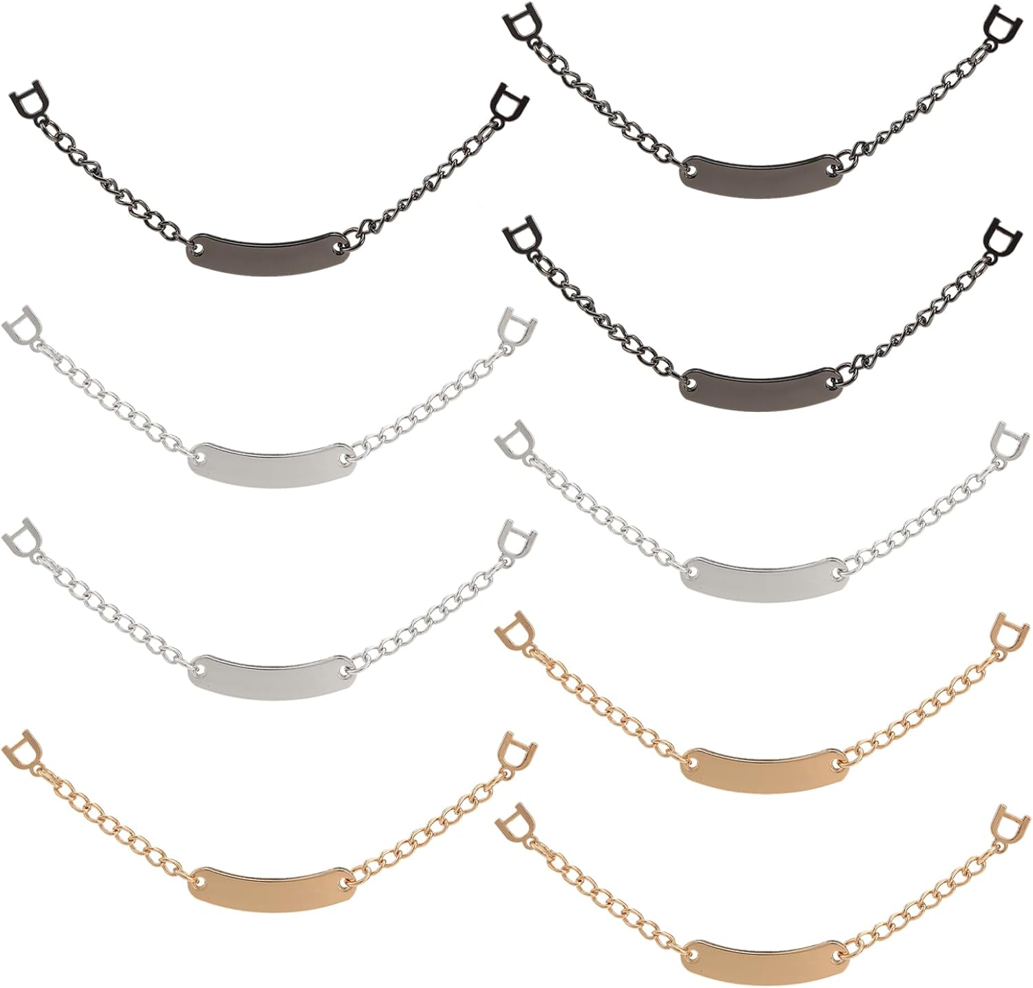 9PCS 3 Colors Metal Coat Hanging Chains Alloy with Iron Coat Hanging Chain Sew On Metal Coat Hangers Hanging Chain making kit: Default Title