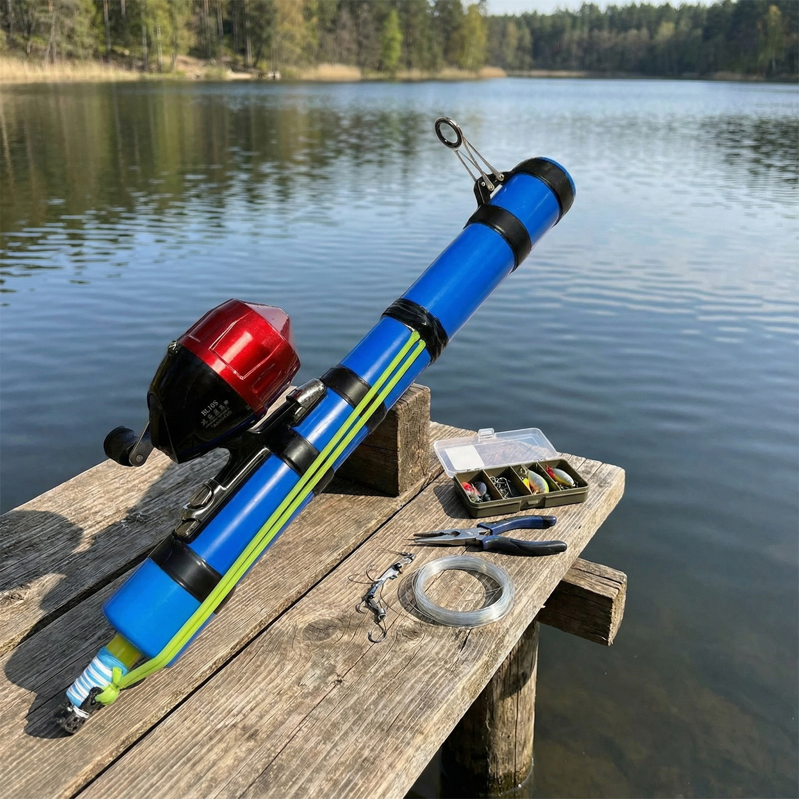 Lure Launcher Fishings Tool Reusable Compact Fishing Rod Holder Fish Bait Launching Equipment for Bass Trout Catfish Saltwater