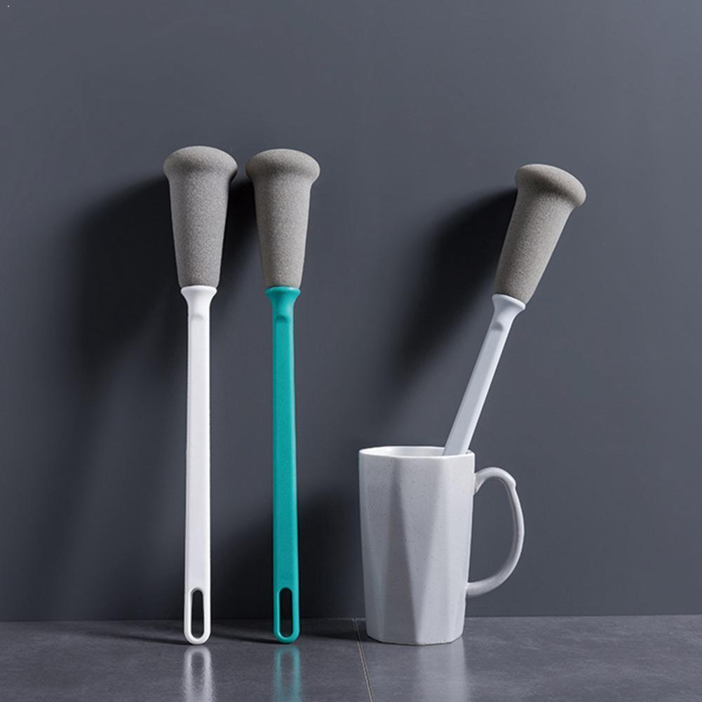 1PC Kitchen Sponge Cup Brush Milk Bottle Glass Clean Sponge Clean Long Brush Decontamination Cup Wash Handle A3L0