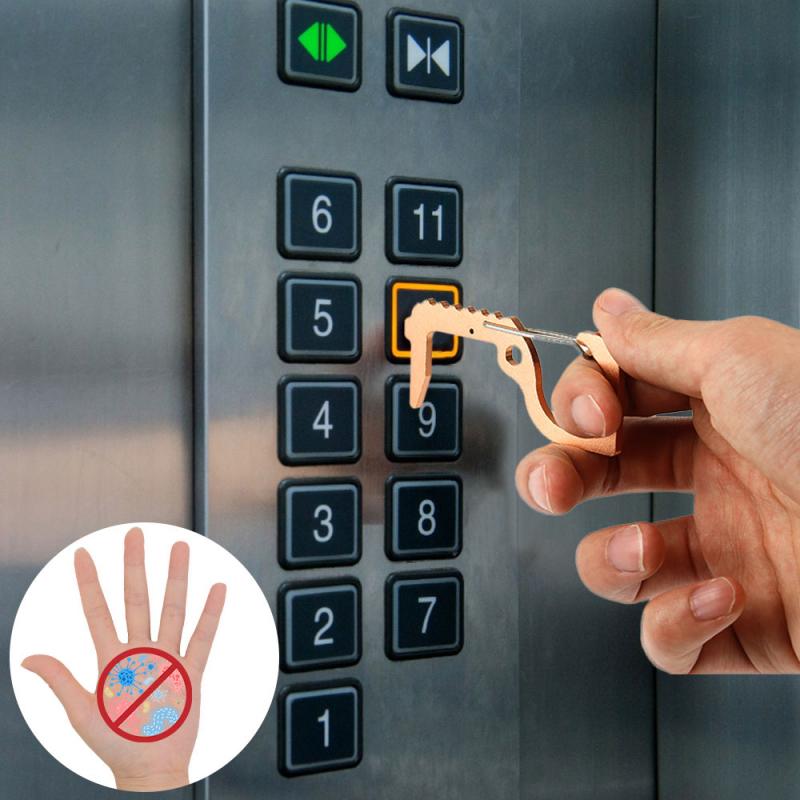 Ingen berøringsdøråbner elevatoråbningsgenstand ingen berøringsåbent dørassistent ingen berøringsnøglehåndtag nøgleværktøj anti-kontakt nøglering