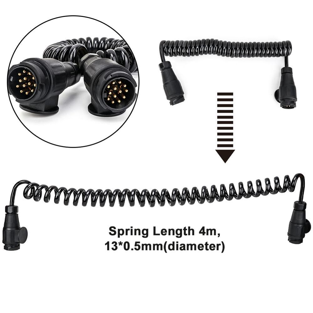 Tirol 13 Pin Plastic Trailer Male Plug Adapter 12V With 4m Spring Wire Male to Male Connector Car Trailer Plug Connector T23012b