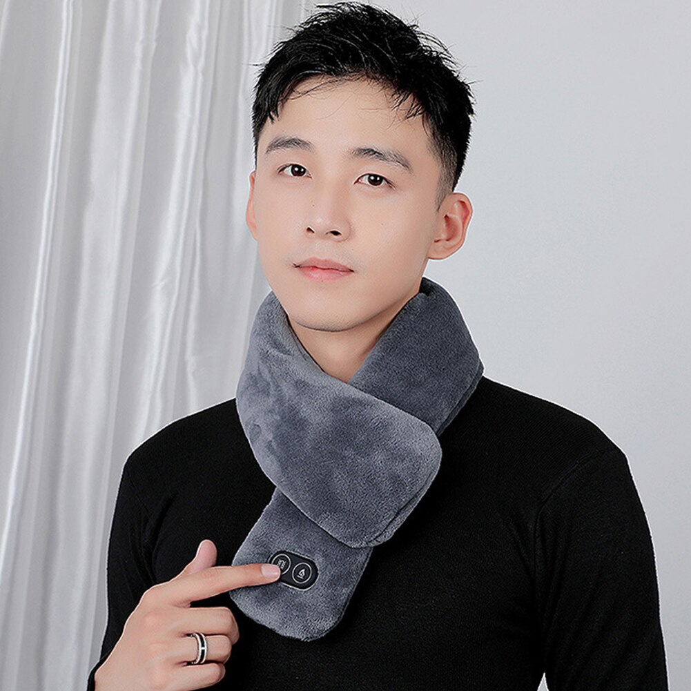 Women Men Cervical Shoulder Shawl Washable Massage Pain Relief Winter Warm Soft USB Heated Scarf Neck Wrap Temperature Control