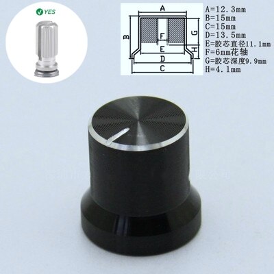 1 pcs 6mm Shaft Hole Aluminum Alloy Potentiometer Knob Black: Army Green