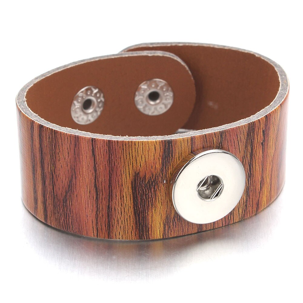 Druckknopf Armbinde &Ampere; Armreifen 6 farbe PU leder Armbänder Für Frauen 18mm Druckknopf Schmuck ZE400: ZE518A