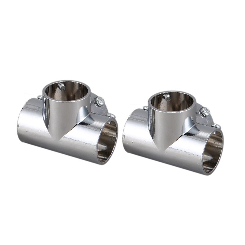 2PCS Stainless Steel Pipe Connector Zinc Alloy Bent Four-Way 25mm Round Pipe Shelf Joint