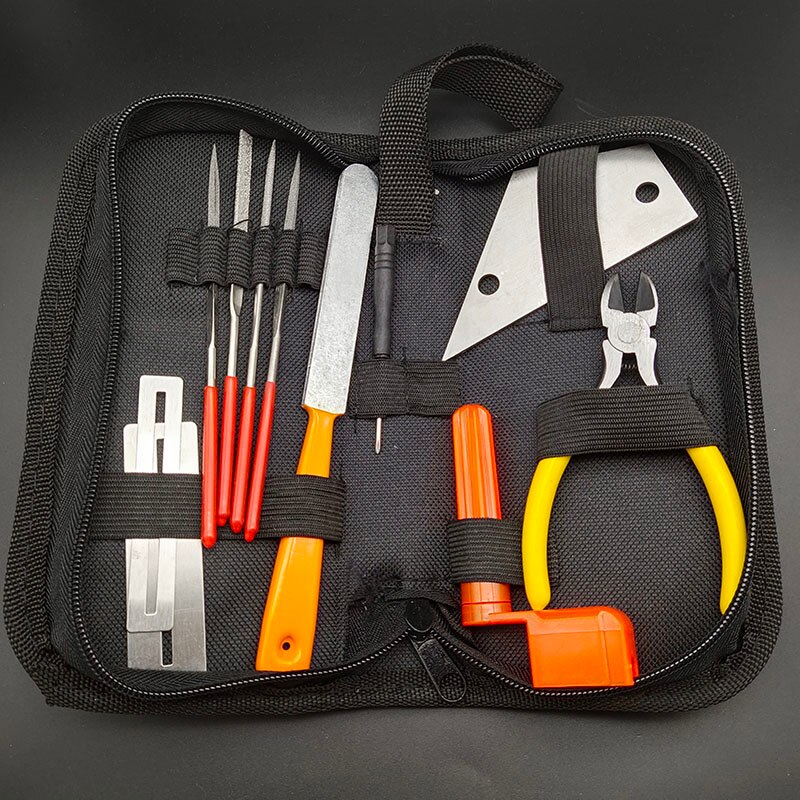 Acoustic Electric Guitar Ukulele Fret Repair Tool Kit Fret Crowning File Polish Took Winder Fret Ruler String Cutter Guitar Part: Kit K