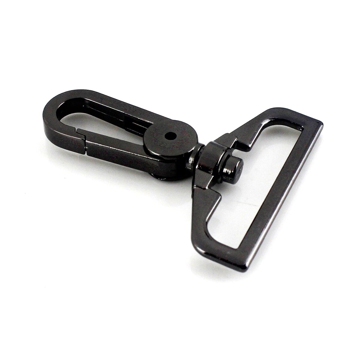 Nylon+Métal Pivotant Mousqueton Clip Fermoirs de Sac à Dos Boucle Sangle de Sac à Dos - Noir, 25MM