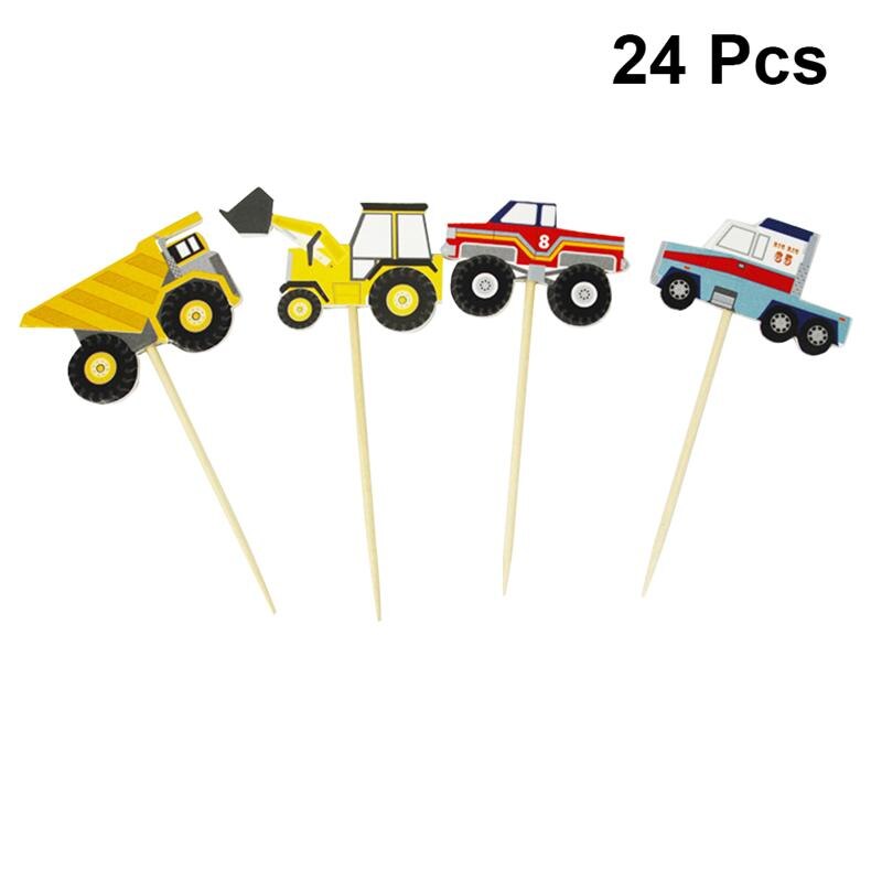 42Pcs Cake Topper Duurzaam Groen Tractor Leuke Taart Insert Feestartikelen Cake Topper Voor Kids Birthday Party Decor: F