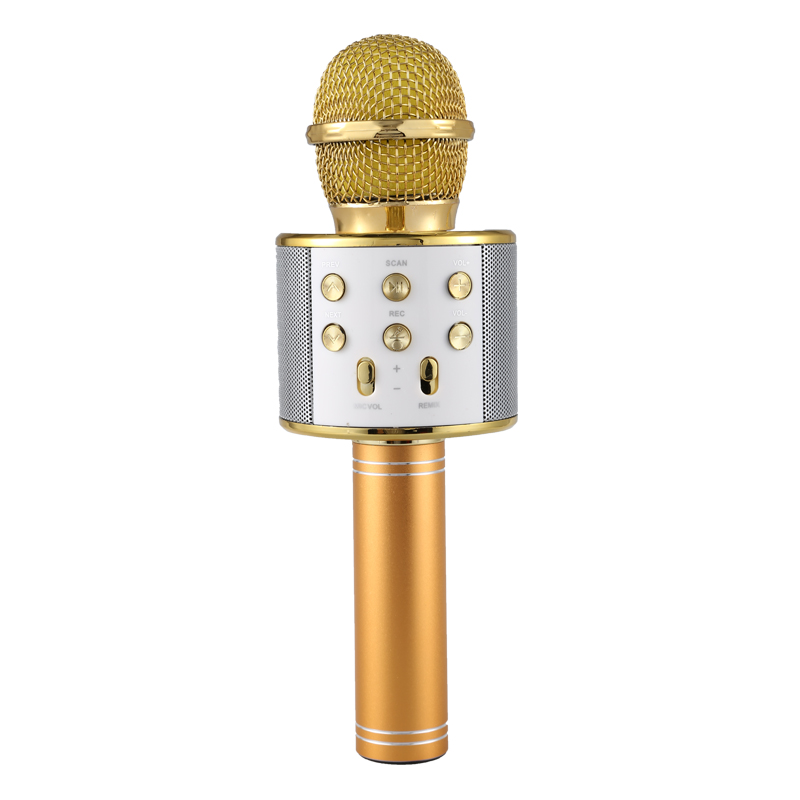 Professionelle Bluetooth Drahtlose Mikrofon Lautsprecher Handheld Mikrofon Karaoke Mic Musik Spieler Singen Recorder KTV Mikrofon: Gold