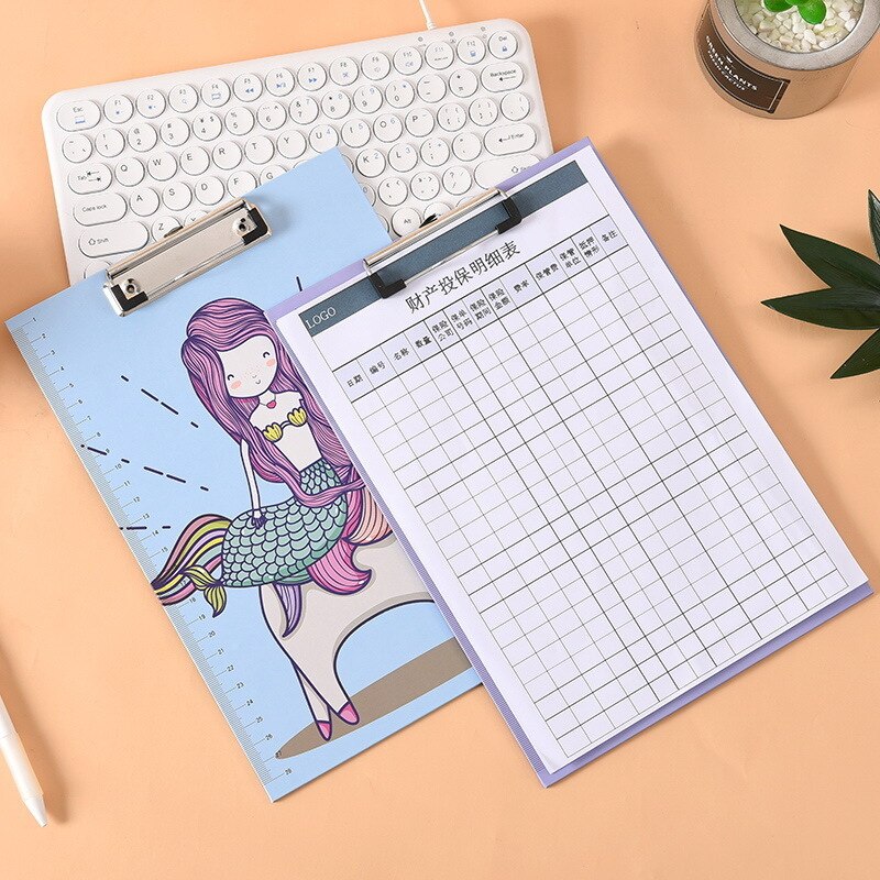 Cartoon Writing Pad Clip Board Clipboard A4 Paper Folder Filing Products Fresh Office Stationery Writing Office School Supplies