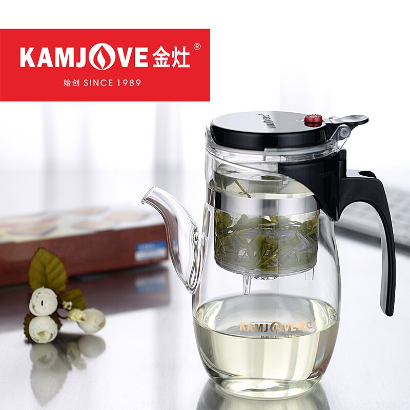 [Grandiosidade] vários kamjove vidro kungfu bule de chá piaoyi bei conveniente chá kungfu conjunto de imprensa auto-arte aberta xícara de chá: TP-787 600ml