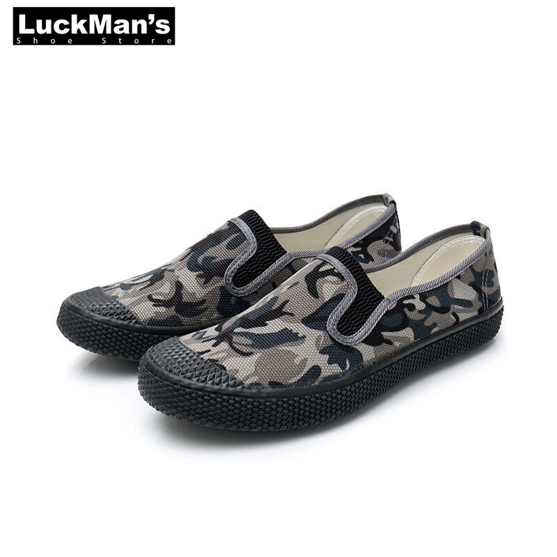 Klassiske camouflage arbejde fritidssko mænd slip-on skridsikre mænd sko behagelige lette arbejdssko til mænd